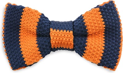 We Love Ties - Strikken - Gebreid kinderstrikje blauw - oranje - marineblauw / oranje