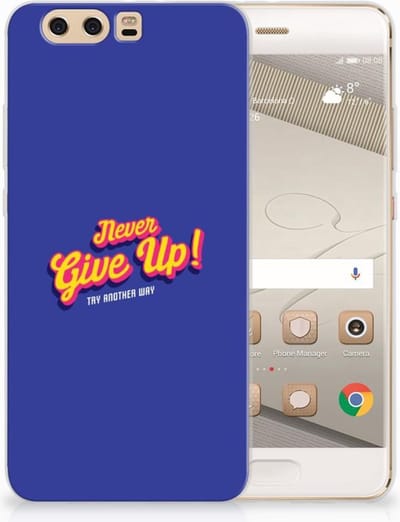 Huawei P10 Plus Siliconen hoesje met naam Never Give Up
