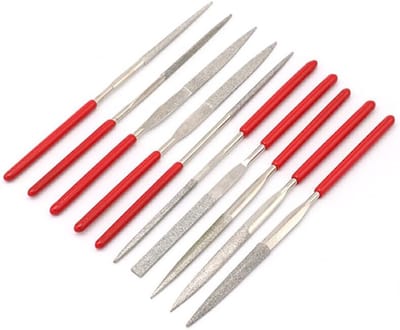 Naaldvijlen Set - Vijl Accessoires - Houtbewerking Hobby - Efficiënt Polijsten - 10 Stuks 180mm - Zilverkleurig
