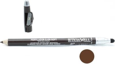Leticia Well - Soft Oogpotlood - Bruin - Met puntenslijper en smudger/blender/vervager - Nummer 33213 - 1 Stuks