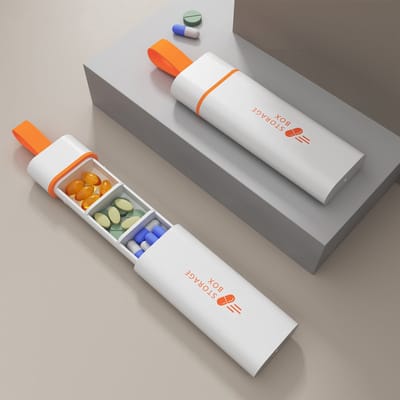 Reispillenorganizer - Draagbare pillendoos - Mini dagelijkse pillenorganizer - Klein pillendoosje - Reismedicijnorganizer - 2 stuks