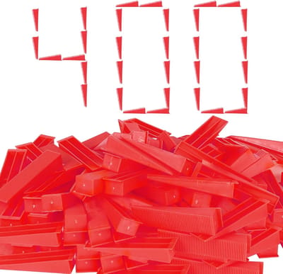 Tegel Nivelleerwiggen - Afstandhouders Set - Strakke Tegelplaatsing - Verstelbare Dikte - 400 Stuks - Rood
