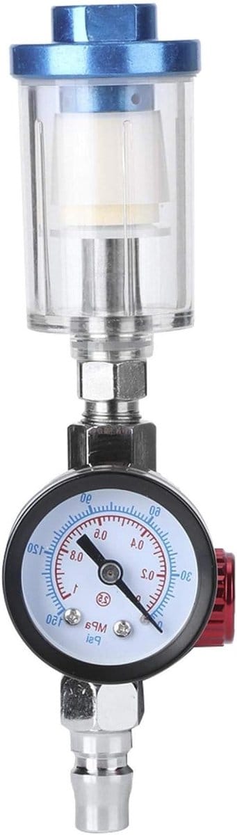 Pneumatische spuitpistool luchtdrukregelaar met display en inline olie water scheider kit voor drukreductie en luchtfiltering