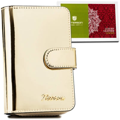 Peterson - Elegante Portemonnee - Goud - Natuurlijke Leder - Compact