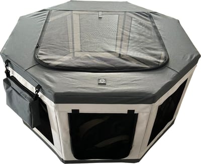 Topmast Puppyren Tent - Buizen Constructie - Grijs - Hondenren - Puppyrennen - Binnen en Buiten