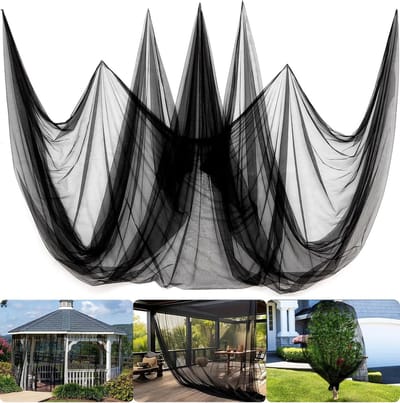 Muggennet - 2,4 x 6 meter - Insectennet - Tuinmuggennet - Ademend insectennet van gaas - Geschikt voor planten, bomen, buitententen - Op maat te knippen - Zwart