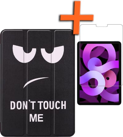 Hoesje - Geschikt voor Apple iPad Air 6 (2024) - 11 inch - 6e Generatie - M2 - Met Screenprotector - Trifold Bookcase - Hard Cover - Hardcover Book Case - Tablet Hoes - Don't Touch Me