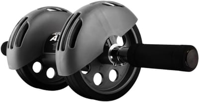 Buikspierwiel Dubbel - Core Trainer - Thuis Sporten - Automatische Terugslag - 47 cm Breed - Zoals Getoond