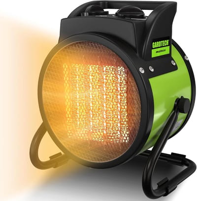 Ventilatorkachel - Keramische Heater - Ruimte Verwarmen - Robuuste Metalen Behuizing - 3000 Watt - Groen
