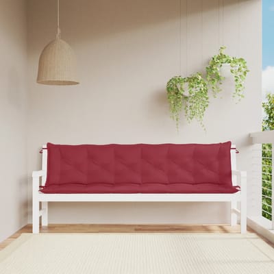 vidaXL - Tuinbankkussens - 2 - st - 200x50x7 - cm - oxford - stof - wijnrood