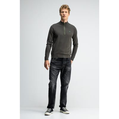 Butcher of Blue Clifton Halfzip Mocha Brown Size: S | Sweaters Outlet | Heren | Bruin