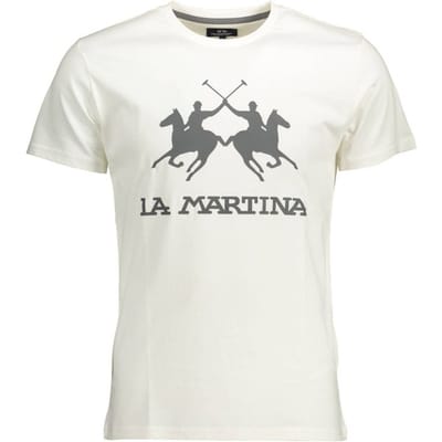 La Martina Bianco Katoenen Heren T-Shirt