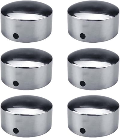 Set van 6 Ronde Eindkappen van 60mm voor Houten Leuningen - Roestvrij Staal, Armsteunen en Trapleuningen