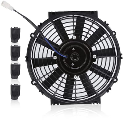 OmGoods - Dailygoody Koelventilator - 10 Inch - Slank Ontwerp - Universele Motor - Elektrische Ventilator voor Auto - Vervangingsonderdeel