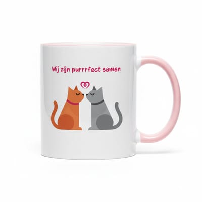 Wij Zijn Purrfect Samen Katten Mok – Schattige Liefde Katten Koffiemok – 330 ml Keramische Mok