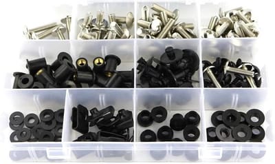Kuipschroeven Motorfiets - Carrosserie Bouten Kit - Motorfiets Modificatie - Complete Boutenset - 161 Stuks - Zilver