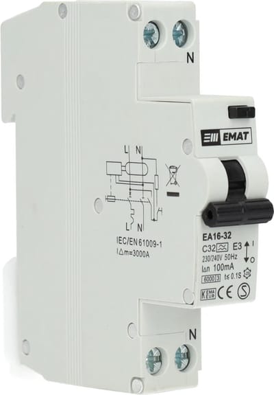 EMAT aardlekautomaat C32 1P+N 100mA Type A (85006051)