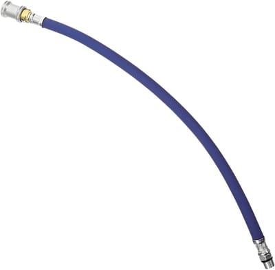 Vervangingsslang voor luchtpomp 46 cm, 1/4 inch snelkoppeling met zelfvergrendelende messing kop – Geschikt voor auto, fiets en motor, ideaal voor het oppompen van banden