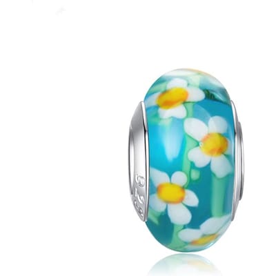 Nouveaux Éléments de Perles en Verre Soufflé Colorées Européennes Murano Aolly Breloque Pièce de Collier Braceletsjonc Projet d'Artisanat Bijoux Femmes Filles blue