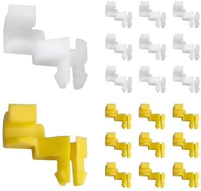 Dailygoods- Clips 10 Stuks - Links/Rechts Hendel Clip - Achterklep Handvat - Duurzaam PP - Auto Klemmen - Universeel Gebruik - Geel/Wit - Vergrendelingsclip