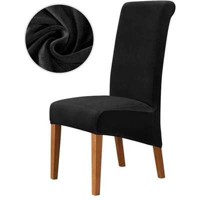 1 /2 /4 /6 Stuks Fluweel Stof Grote Eetkamerstoelhoes XL Maat Hoes voor Stoelen Lange Rug Keukenstoelhoezen Elastische Stretch 1 Piece