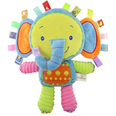 Baby Tags Pluche Dier Zacht Speelgoed Knuffel Olifant Pluche Bel Speelgoed Ingebouwde Rammelaars Sensorisch Speelgoed Ideaal voor Pasgeboren Peuter Baby Cadeaus