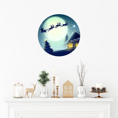 Kerststicker van de reis van de Kerstman - Kerststickers - feestdecoratie - 100x100cm
