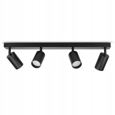 Zwarte Plaindlamp Spotmp Spot 4x GU10