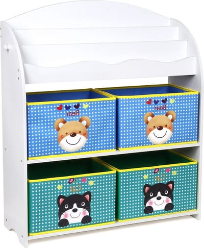 Happyment Boekenkast voor kinderen - Speelgoedkast - Kinderkamer - Opbergkast kind - Boekenrek - Hout - 83x30x98cm
