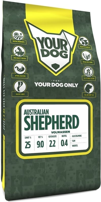 Hondenvoer Yourdog - Buffel en Kip - 3kg, Glucosamine, Geschikt voor Australian Shepherd
