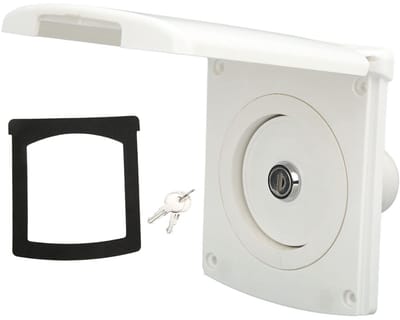 Dailygoods- Water Vulhatch - Zwaartekracht Inlaat - Afsluitbaar met 2 Sleutels - IP44 Waterdicht - Rubberen Stofkap - Duurzaam ASA-Materiaal - Waterinlaat