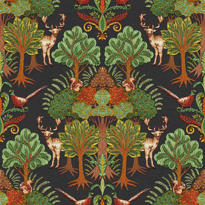 Dutch Wallcoverings - Tapestry Nordic Deer Forest Black - TP422306