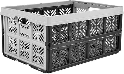 keeeper 10224130, Opbergmand - Plastic opvouwbare boodschappenmand - Grijs - Zwart - 32 l