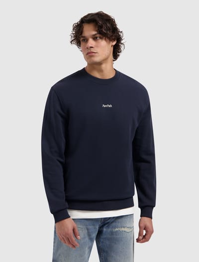 PURE PATH Trio Of Flowers Crewneck Truien & Vesten Heren - Sweater - Hoodie - Vest- Donkerblauw - Maat XXL