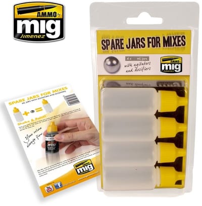 AMMO by Mig Jimenez Hobbyverf - MIG 8033 Lege Verf Potjes voor Mixen - Plastic - 5 Stuks 35ml Verf potje - 5x 35 ml