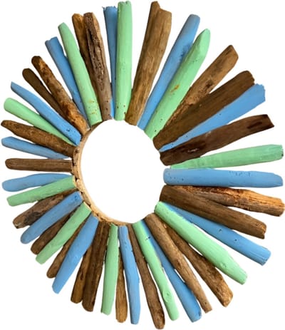 Sun Wanddecoratie – Hout – Ø60 cm – Natuurlijke & Rustieke Look