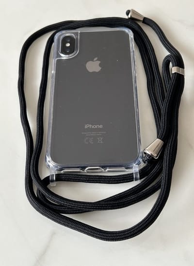 Anti Shock Doorzichtig Siliconen Backcover Hoesje met Koord - Geschikt voor iPhone Xs Max - Transparant