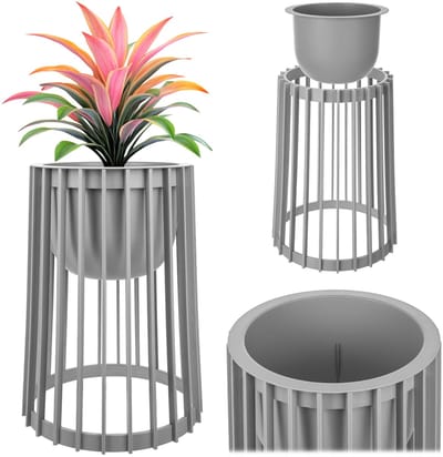 Aytre dubbelzijdige plantenstandaard 40 cm platina + inzetstuk