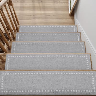 Famanu – Zachte trapmatten voor houten trappen set van 15 antislip traptreden 76 x 20 cm geluidsdemp