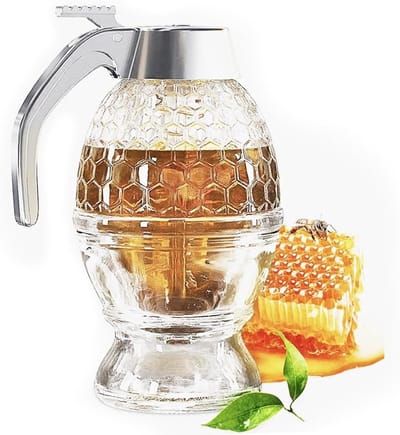 Heldere Acryl Honingdispenser met Stand, Ideaal voor Honing en Siropen, Perfecte Keukenaccessoire voor Serveren en Bewaren