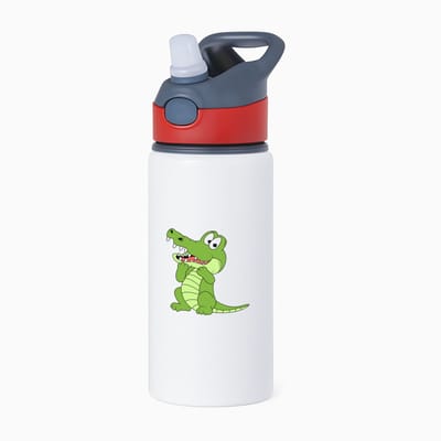 Hacebo® - Krokodillen waterfles met rietje rood - Krokodil - Dieren liefhebbers - Reptielen - dierendag - water fles - 650ML