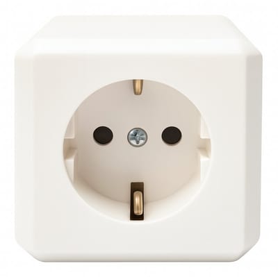 Plieger - Wandcontactdoos Opbouw - Wit – Enkel Stopcontact - Met randaarde – Kema Keur