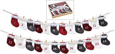 Adventskalender Ophangbaar Kerst Sokken