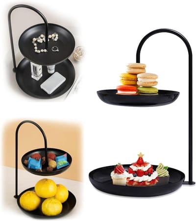 Elegante 2-laags taartstandaard voor cupcakes, muffins en kaas - Perfect voor bruiloften, verjaardagen en babyshowers - Stijlvolle presentatie voor lekkernijen en sieraden
