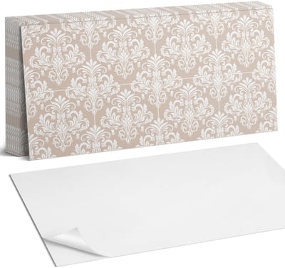 Coloray Plaktegels - Elegant plantenpatroon Zelfklevende Wandtegels - 40 cm x 20 cm - Beige Plaktegels - 10 stuks - Rechthoek PVC Tegels - Plaktegels Badkamer - Vloertegels Zelfklevend - Vinyl Tegels - Portugese Tegels