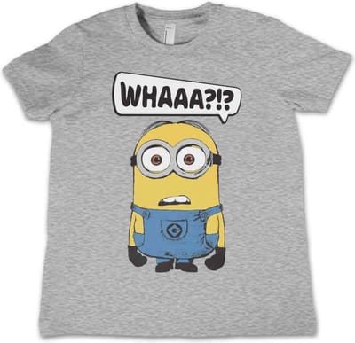 Minions Kinder Tshirt -Kids tm 4 jaar- Whaaa?!? Grijs