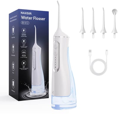Draadloze Waterflosser – Flosapparaat - Monddouche - 4 Modi, 4 Opzetstukken – 320ml Tank & 20 Dagen Batterij