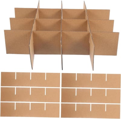 Kartonnen Verdelers - Opbergdozen - Veilig Verpakken - Stevig Papiermateriaal - 3350cm - Khaki