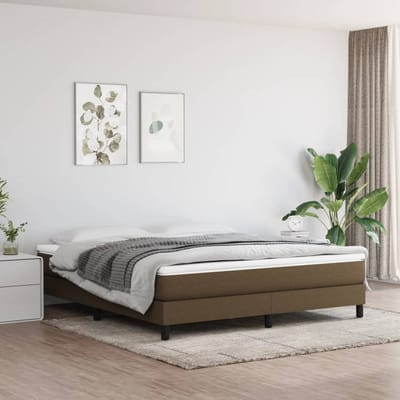 vidaXL - Boxspring - bed - stof - donkerbruin - 160x200 - cm