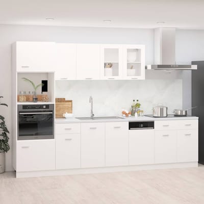 vidaXL - 7-delige - Keukenkastenset - Lyon - bewerkt - hout - wit